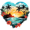 Summer Island Palm Trees