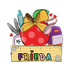 Personalized school bag with name Frieda