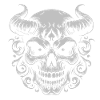 Dämonischer Hornschädel Ornament