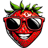 Erdbeere mit Sonnenbrille