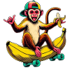 Monkey on Skateboard