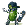 Dabbing Pickle patineur Concombre skateboard drôle