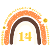 14th Birthday Rainbow Yellow