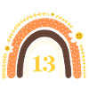 13th Birthday Rainbow Yellow