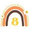 8e anniversaire rainbow jaune