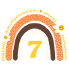 7e anniversaire rainbow jaune