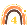4e anniversaire rainbow jaune