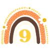 9e anniversaire rainbow jaune