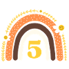 5e anniversaire rainbow jaune
