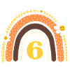 6e anniversaire rainbow jaune