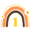 1e anniversaire rainbow jaune