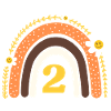 2e anniversaire rainbow jaune
