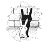 Carino Metal Bunny Shadow Stone Wall Skirt T-Shirt