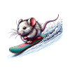 Souris snowboarder mignonne