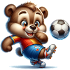 Cute Soccer Player Bear