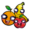 Glückliches Frucht-Trio