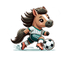 Cute Soccer Player Horse