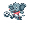 Cute Soccer Player Elephant