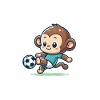 Cute Soccer Player Monkey