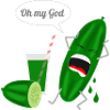 Humorvolles Gurkendesign mit Schrei