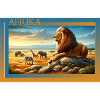 Afrika Löwe am Sonnenuntergang