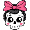 Cute 60s Rockabilly Skull