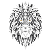 Schwarz-weißes Löwensymbol