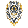 Gold and black lion