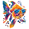 Goldfish Fish Sunglasses Popart