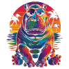 Hippopotamus Sunglasses Beach Popart