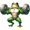 Determined athletic frog