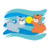 Cats with a ball