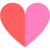 Two-tone heart red-pink
