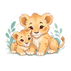 cuddling lion cubs