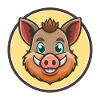 Cinghiale Kawaii Personaggio dei cartoni animati Animale Pet Face