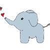 Elephant sprays hearts