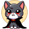 Halloween Cat Vampire Bat Cute