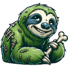 Halloween Sloth Zombie Funny Cartoon