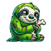 Halloween Sloth Zombie Funny Cartoon