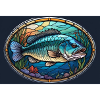 Blue Fish Stained Glass