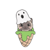 Gatto Halloween Fantasma I Scream Ice Cream Pun