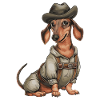 Dachshund in traditional Bavarian costume