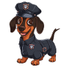 Teckel En Costumes Police
