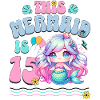 Mermaid 15th Birthday Girl Kids