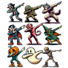 Dabbing Halloween Creatures Funny Dabbing