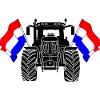 Tracteur deux drapeaux Pays-Bas