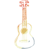 Ukulele Sketch Retro Style