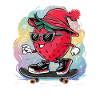 Cooler Erdbeere-Skater
