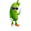 Cool Cucumber with Sunglasses
