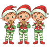 Elves in Christmas mood